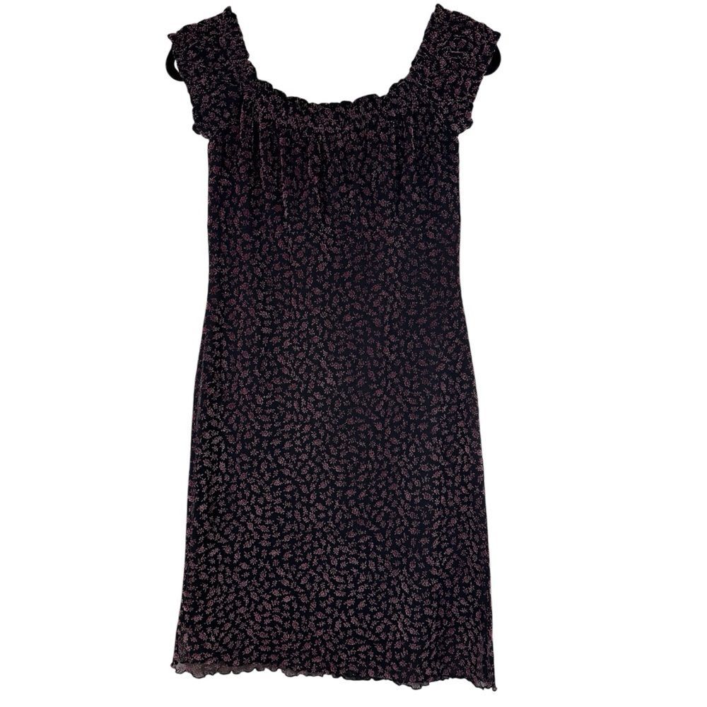 Vintage Y2K Boutique Europa Floral Mini Dress Dark Romantic Whimsygoth Fairy 6